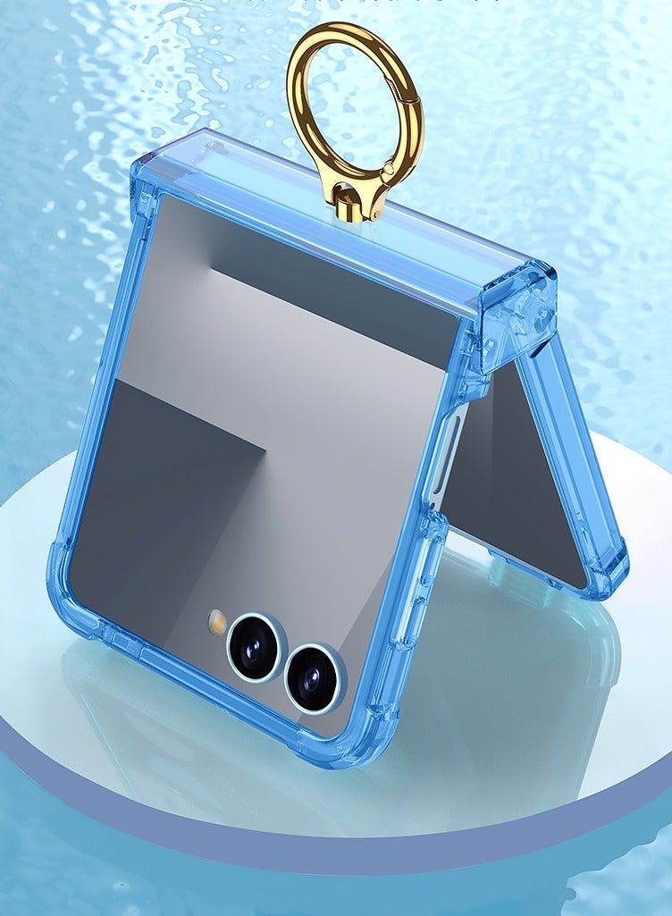 general Transparent Case for Samsung Galaxy Z Flip 7 with Protective Zipper and Ring Holder, Thin Crystal Clear Anti-Scratch Cover for Samsung Z Flip 7 - Image 3