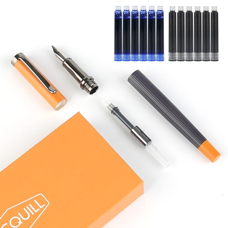 GC QUILL طقم قلم حبر GC QUILL - رأس رفيع مع 12 خرطوشة حبر ومحول إعادة تعبئة الحبر، طقم هدايا القلم للكتابة والتدوين والخط - Image 3