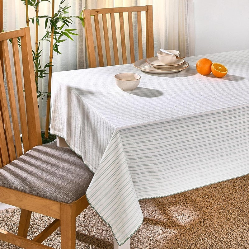 Folkulture Table Cloth 60 x 84 Inch Cotton Outdoor Table Clothes for 6 Foot Rectangle Tables for Home Tablecloth or Table Cover for Farmhouse Dcor or Home Decor Misty Green - Image 1
