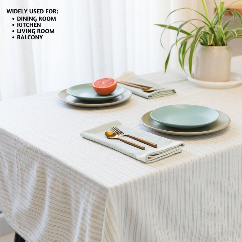 Folkulture Table Cloth 60 x 84 Inch Cotton Outdoor Table Clothes for 6 Foot Rectangle Tables for Home Tablecloth or Table Cover for Farmhouse Dcor or Home Decor Misty Green - Image 5