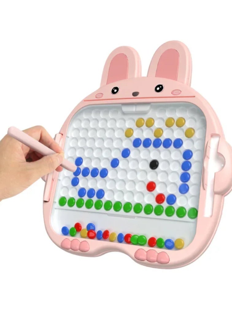 Magnetic drawing board with a cute design for children, a travel toy drawing board with a magnetic pen and beads, a magnetic educational toy for boys and girls aged 3 years to develop the child's skills and stimulate memory - Image 1