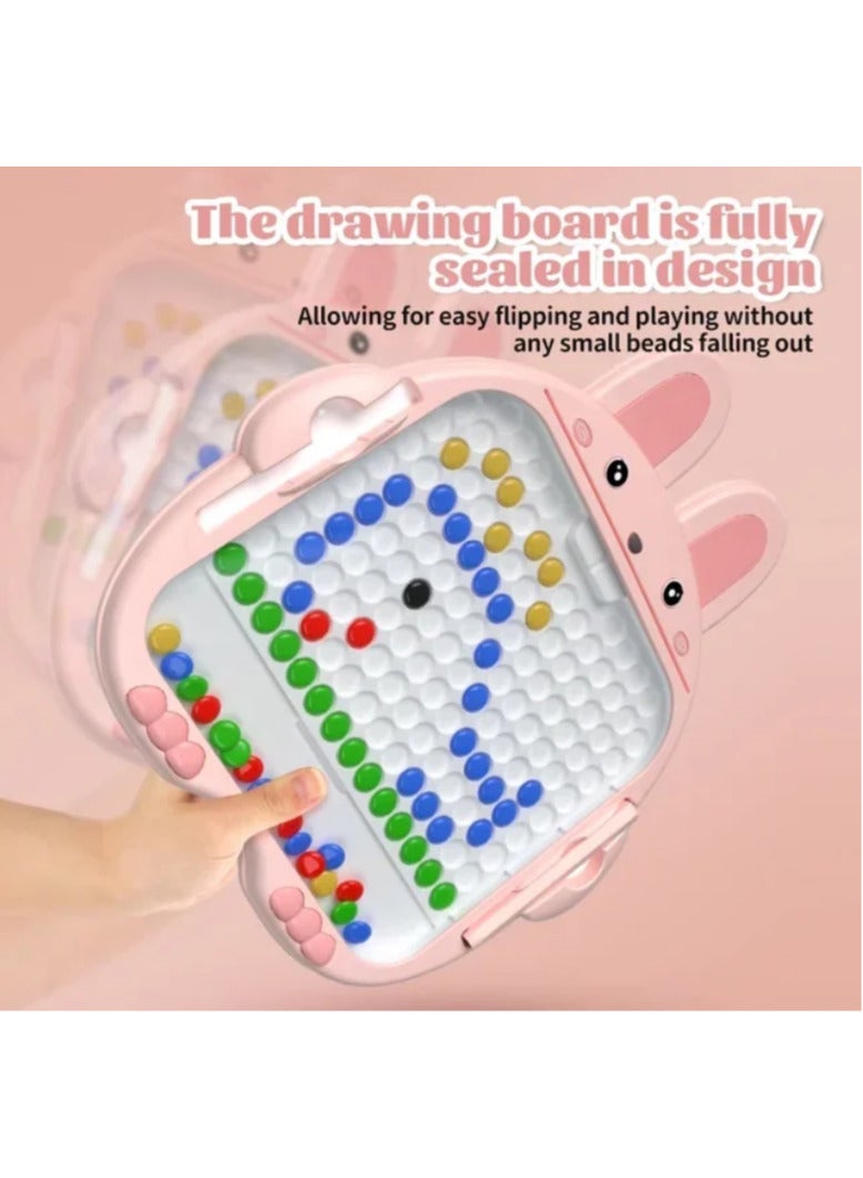 Magnetic drawing board with a cute design for children, a travel toy drawing board with a magnetic pen and beads, a magnetic educational toy for boys and girls aged 3 years to develop the child's skills and stimulate memory - Image 2