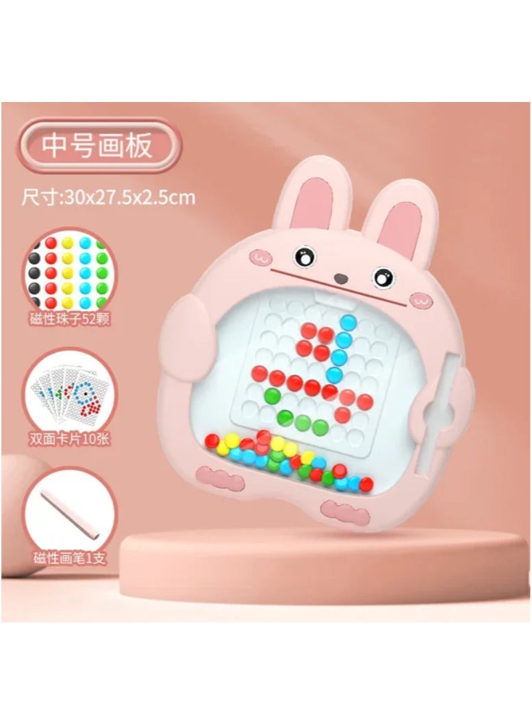 Magnetic drawing board with a cute design for children, a travel toy drawing board with a magnetic pen and beads, a magnetic educational toy for boys and girls aged 3 years to develop the child's skills and stimulate memory - Image 4