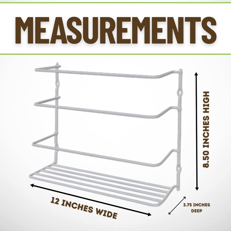 Evelots Kitchen Wrap Organizer - Hold Up To 4 Plastic  Foil  Paper  Wax - Cabinet Door  Wall Rack Basket - Sandwich  Freezer  Food Bag Storage - Laundry Supplies - Plastic Coated Metal - Image 5