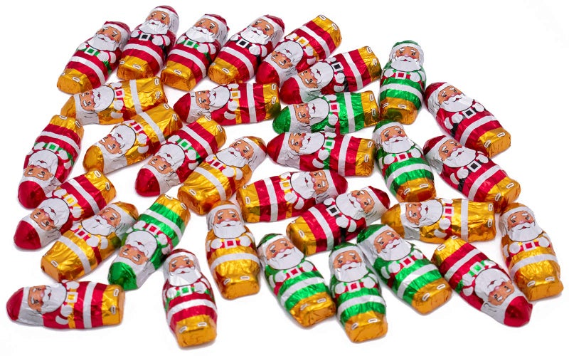 Stephanie Imports Made in USA Christmas Mini 2" Milk Chocolate Santas Individually Wrapped in Foil 1 lb (6 Pack - Gift Ready) - Image 3