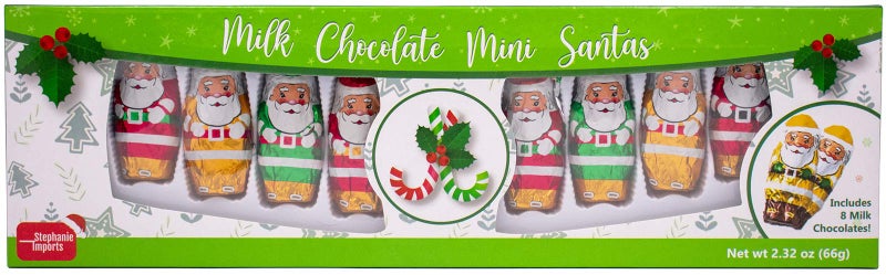 Stephanie Imports Made in USA Christmas Mini 2" Milk Chocolate Santas Individually Wrapped in Foil 1 lb (6 Pack - Gift Ready) - Image 2