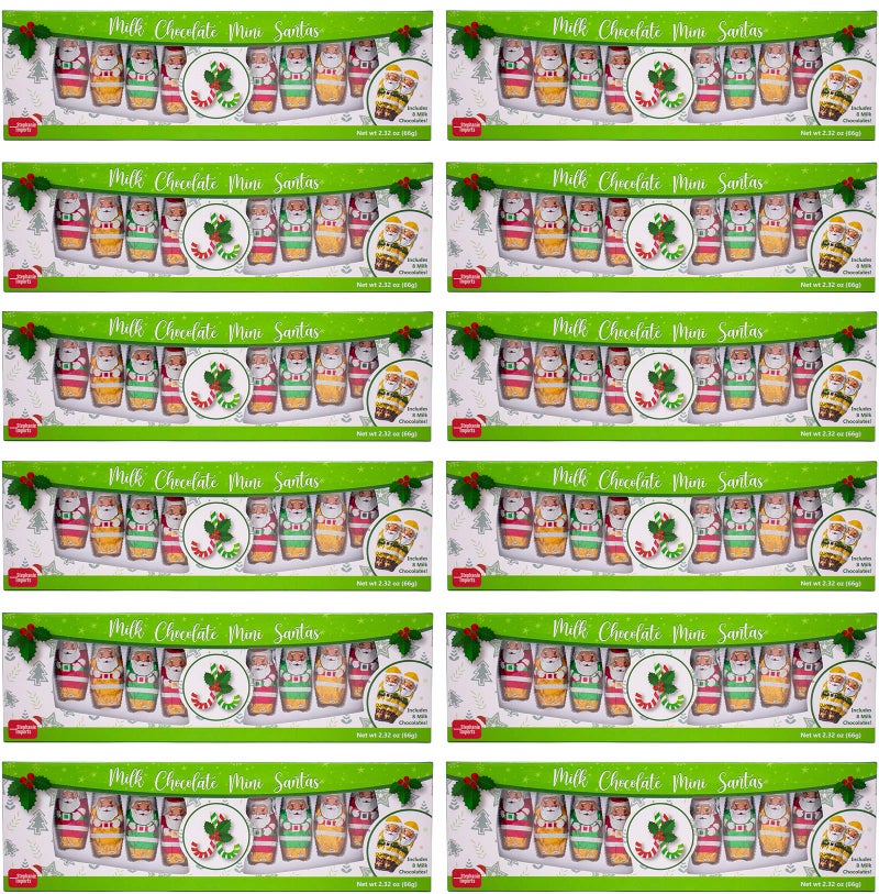 Stephanie Imports Made in USA Christmas Mini 2" Milk Chocolate Santas Individually Wrapped in Foil 1 lb (6 Pack - Gift Ready) - Image 5