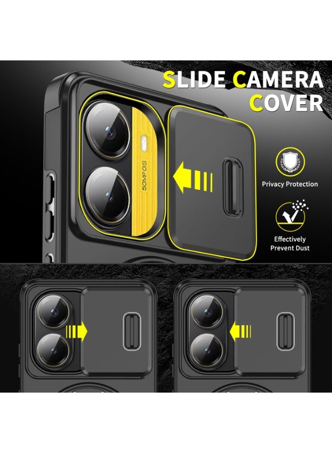 general Xiaomi Poco X7 Pro 5G Case – Shockproof Cover with Sliding Camera Cover & 360° Swivel Stand, Anti-fingerprint Silicone and Cushioning - Image 2