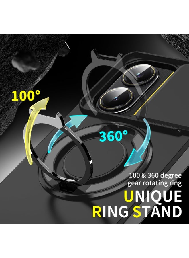 general Xiaomi Poco X7 Pro 5G Case – Shockproof Cover with Sliding Camera Cover & 360° Swivel Stand, Anti-fingerprint Silicone and Cushioning - Image 3