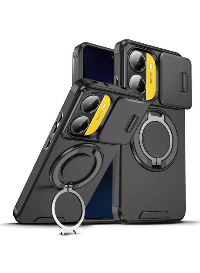 general Xiaomi Poco X7 Pro 5G Case – Shockproof Cover with Sliding Camera Cover & 360° Swivel Stand, Anti-fingerprint Silicone and Cushioning - Image 1