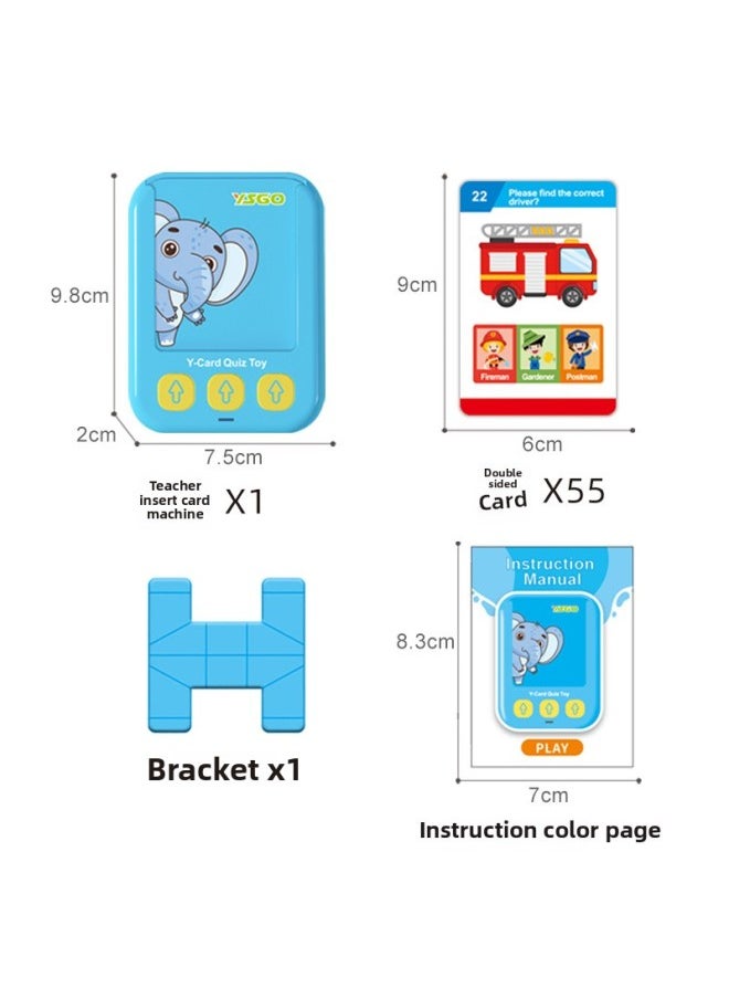 Chinese-English-Russian Arabic Multilingual Teacher Card Insertion Machine Learning Machine Enlightenment Cognition Audio Early Education Machine Toys-Color:English Teacher Card Inserting Machine (with 55 Cards)  - Image 1