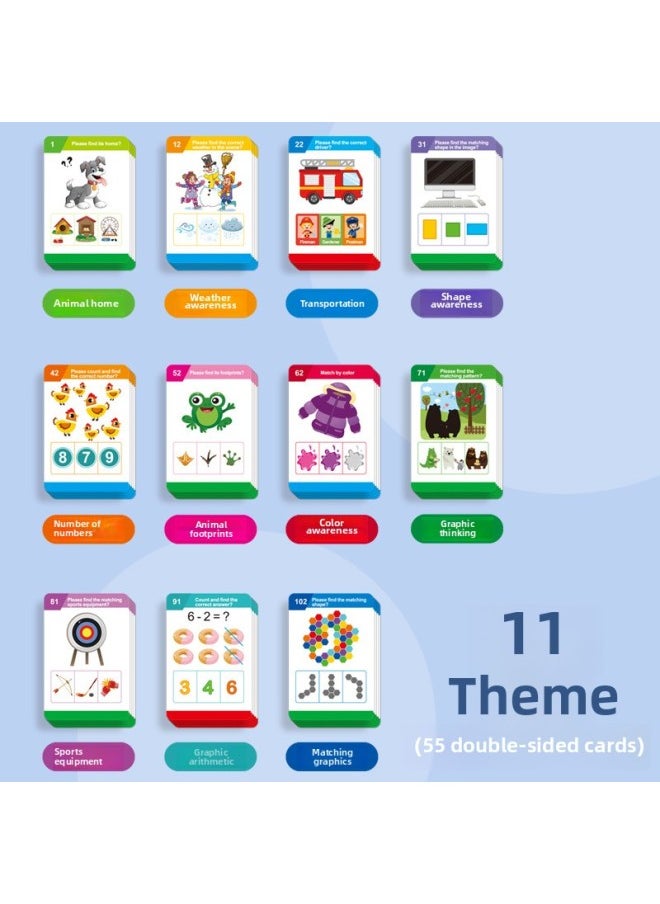 Chinese-English-Russian Arabic Multilingual Teacher Card Insertion Machine Learning Machine Enlightenment Cognition Audio Early Education Machine Toys-Color:English Teacher Card Inserting Machine (with 55 Cards)  - Image 5
