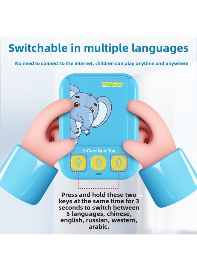 Chinese-English-Russian Arabic Multilingual Teacher Card Insertion Machine Learning Machine Enlightenment Cognition Audio Early Education Machine Toys-Color:English Teacher Card Inserting Machine (with 55 Cards)  - Image 4