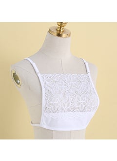 Strap lace tube top chest wrapped chest cover chest anti-exposure low-cut neckline low collar clothes underwear fake collar B835 White