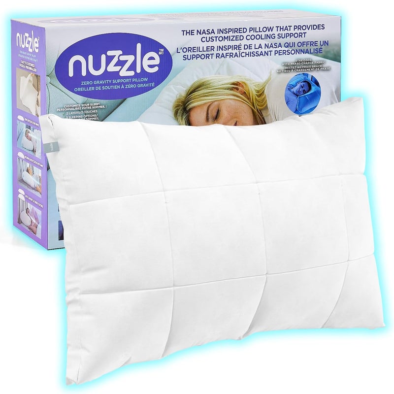 Nuzzle Cooling Adjustable Pillow for Side Sleepers, Luxury Standard Size Bed Pillow Hotel Collection - Best Adjust Height Soft Firm Pillow for Back, Stomach or Side Sleepers - Home Gifts - Image 1