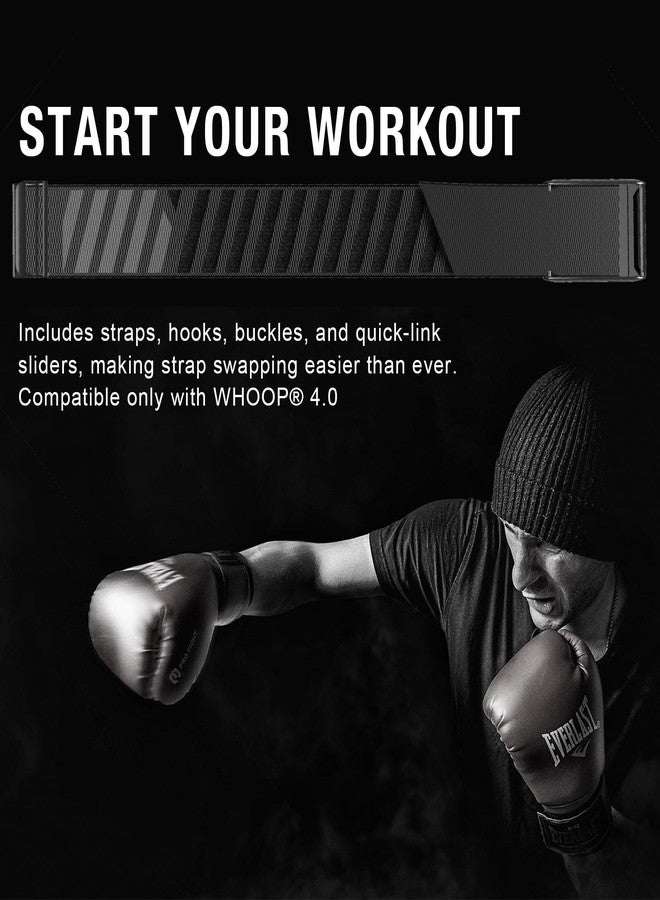 DADO HydroKnit Nylon Sport Band Compatible with Whoop 4.0 | Soft, Elastic, Fast-Drying, Water-Resistant, and Comfortable Replacement Strap for Active Lifestyles (Black) - Image 4