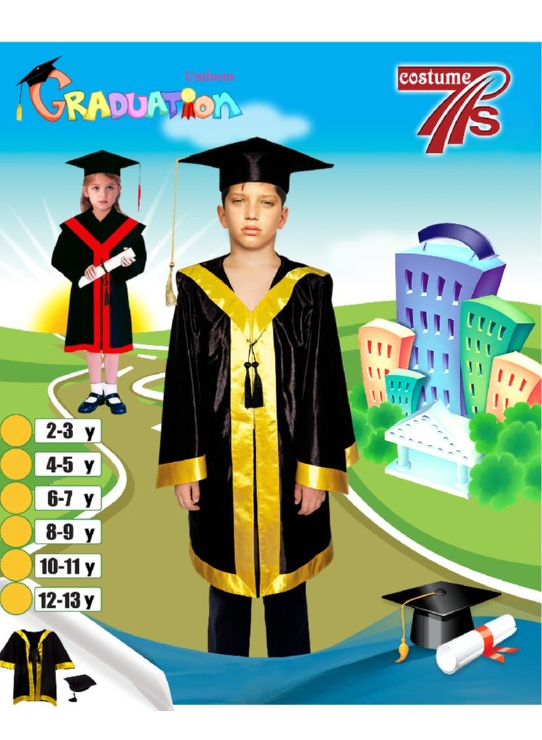 Graduation uniform for kids - school graduation cap and gown in attractive colors - suitable for 4-5 years old - Image 1