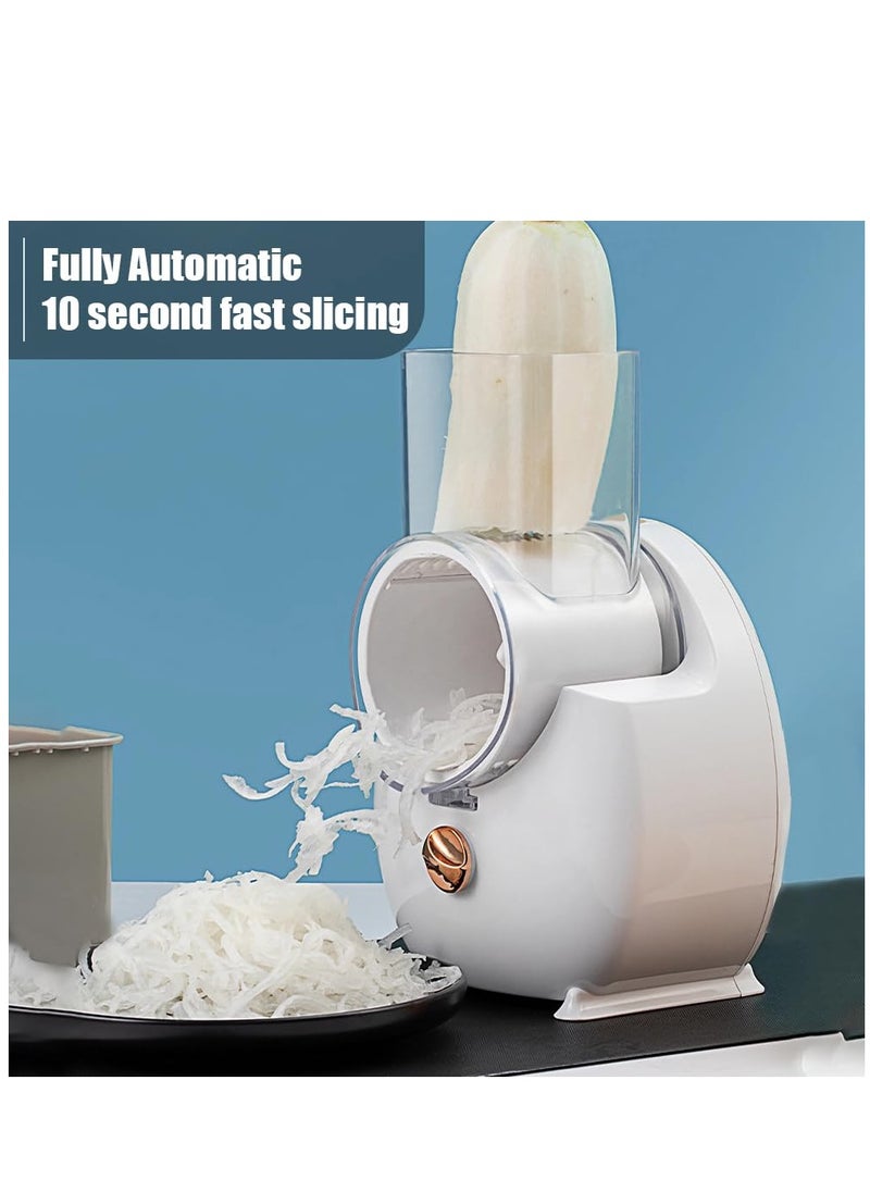 Arabest - Electric Cheese Grater, Electric Slicer Shredder Electric Salad Maker for Fruits, Vegetables, Cheese,With 3 different Blade - Image 1
