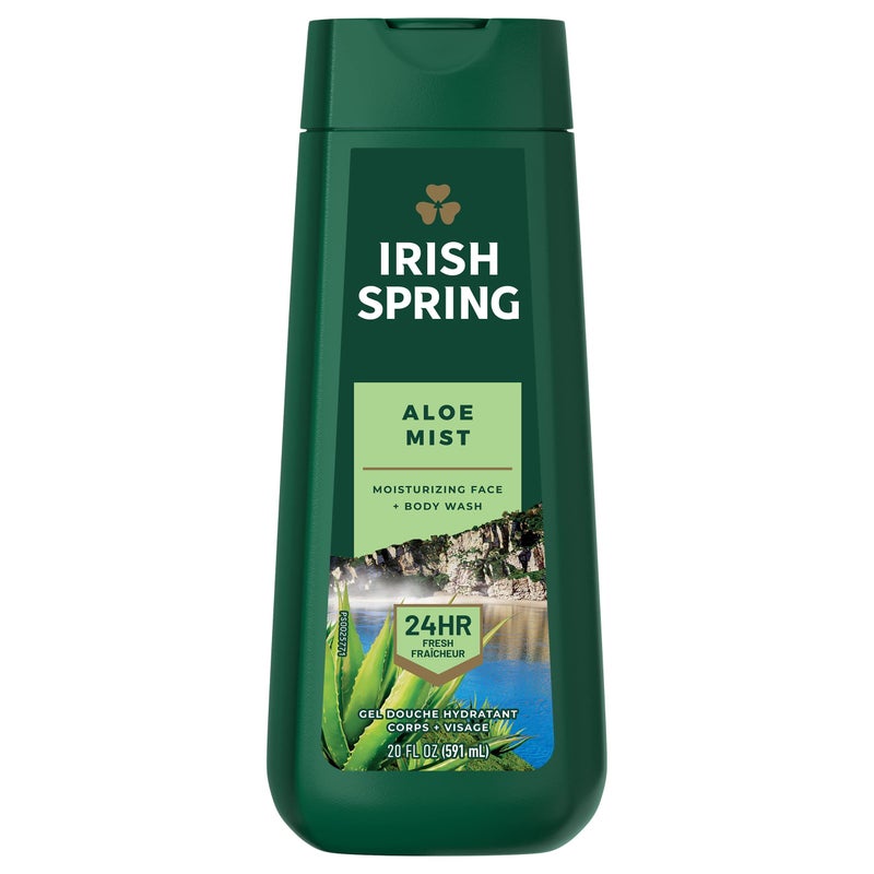 Irish Spring Men's Body Wash Shower Gel, Aloe Vera - 20 fluid ounce (Pack of 6) - Image 1