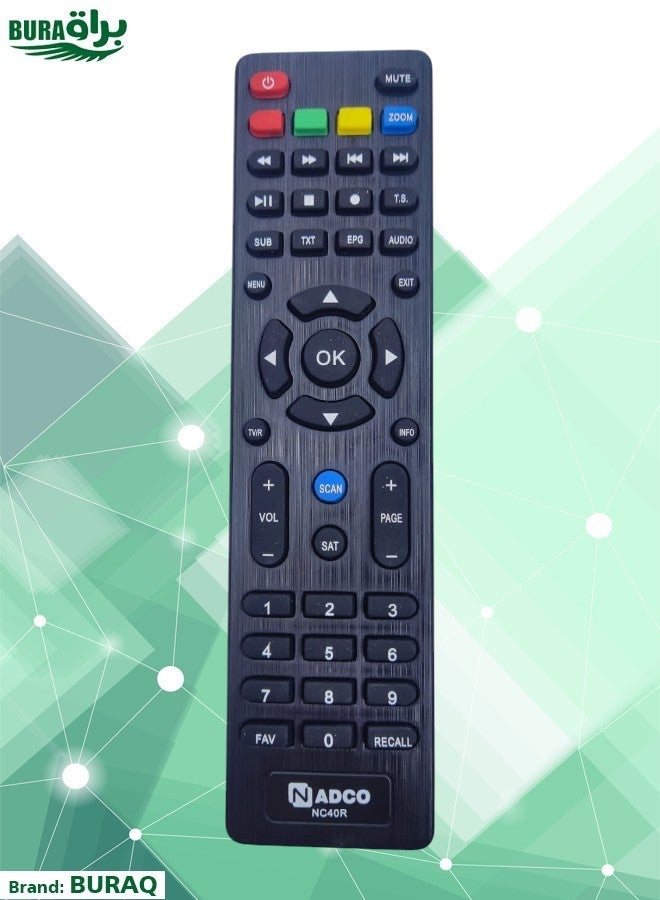 BURAQ Nadco NC40R Receiver Remote - Replacement Remote Control Compatible For NADCO Receiver with FAV & Recall Short Keys - Black 
