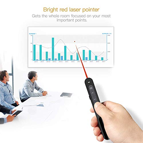 VIBOTON Laser Pointer Wireless Presenter for Presentation Slide Changer Power Point USB Laser Light Remote Control Powerpoint PPT Clicker Pen - Image 4