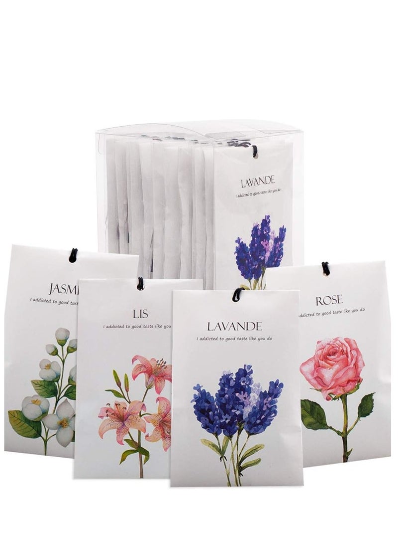 ROSE COTTAGE عبوة من 12 كيسًا من معطرات الهواء للخزانة معطرة للأدراج برائحة تدوم طويلاً، جيدة للمنزل، 4 روائح  - Image 1