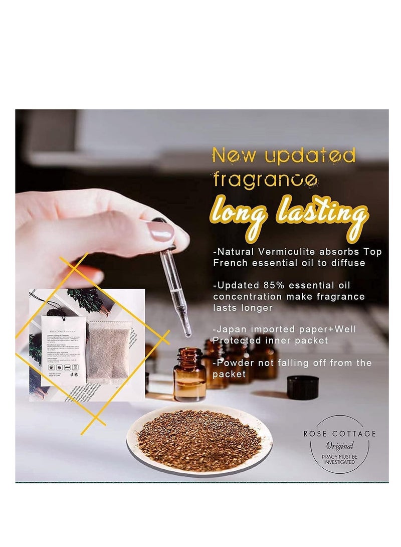 ROSE COTTAGE عبوة من 12 كيسًا من معطرات الهواء للخزانة معطرة للأدراج برائحة تدوم طويلاً، جيدة للمنزل، 4 روائح  - Image 3