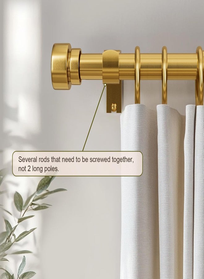 Lootkell Modern Gold Curtain Rods for Windows 48 to 84 Inches Adjustable Length Heavy Duty 1" Diameter Window Curtain Rod with Decorative Finials for Outdoor Farmhouse Bedroom Kitchen Living Room - Image 4