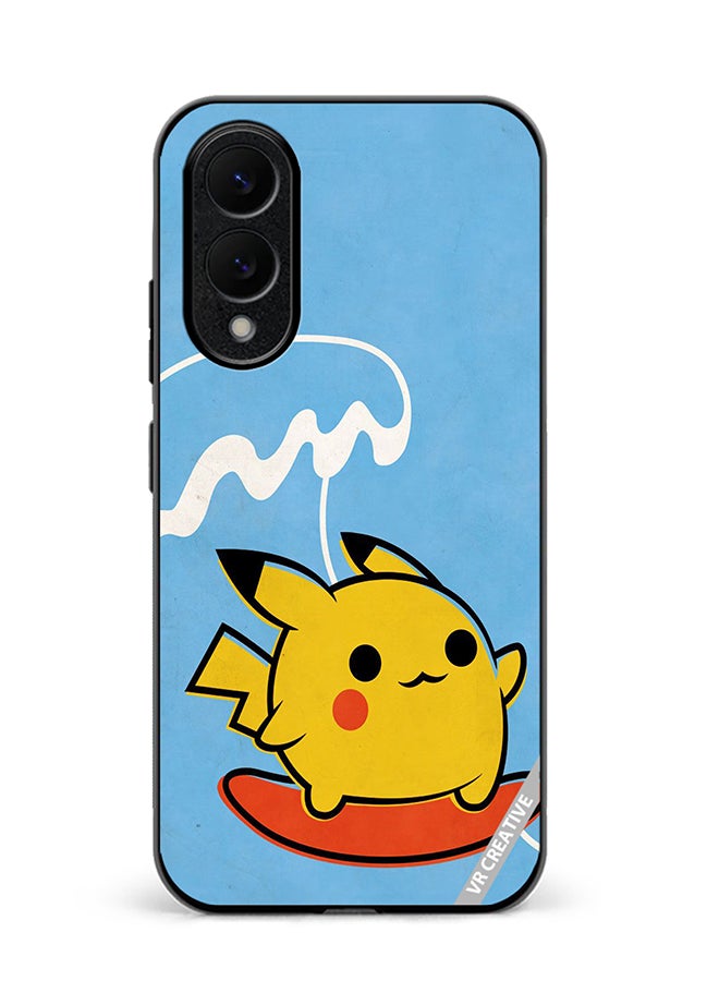 VR CREATIVE Protective Case Cover For Samsung Galaxy S25 Edge Pikachu Surfing 1 Design Multicolour