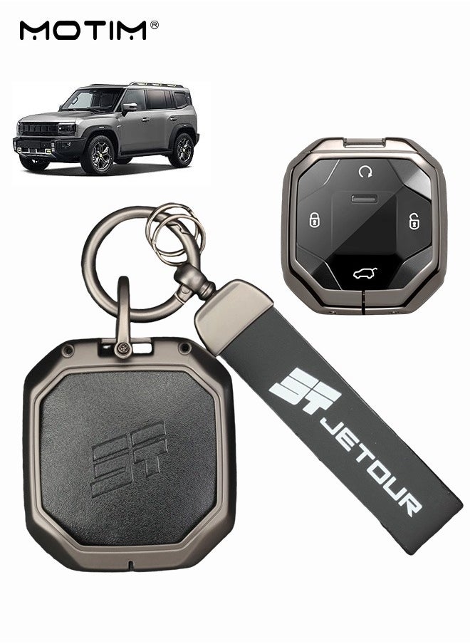 Motim PU Leather Key Cover For Jetour Traveller Jetour T2 T1 , Ally Keychain Car Keys Accessories Full Protection Key Holder Case  - Image 1