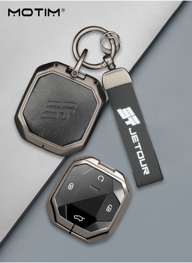 Motim PU Leather Key Cover For Jetour Traveller Jetour T2 T1 , Ally Keychain Car Keys Accessories Full Protection Key Holder Case  - Image 2