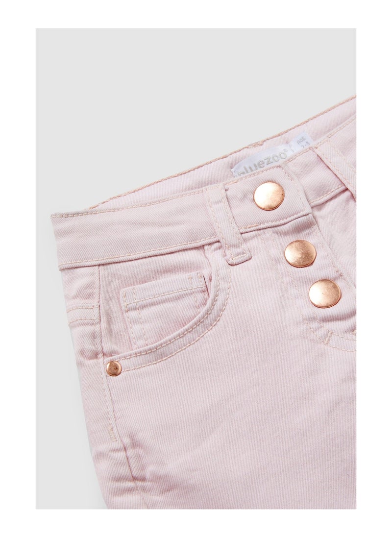 Blue zoo - Younger Girls Button Up Denim Short - Image 1