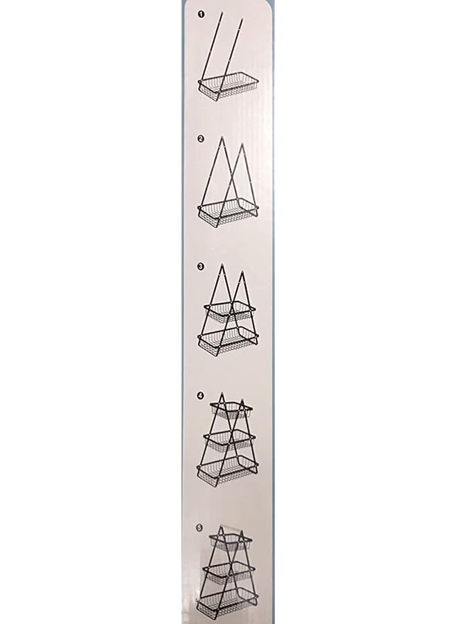 إي سي في في سلة تخزين الفاكهة ثلاثية الطبقات، رف الخضار، حامل عرض الخبز للمطبخ، أسود - Image 3