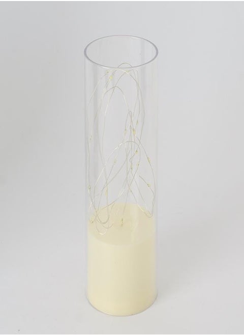 Flameless Slim Transparent Acrylic Candle With Led Lights