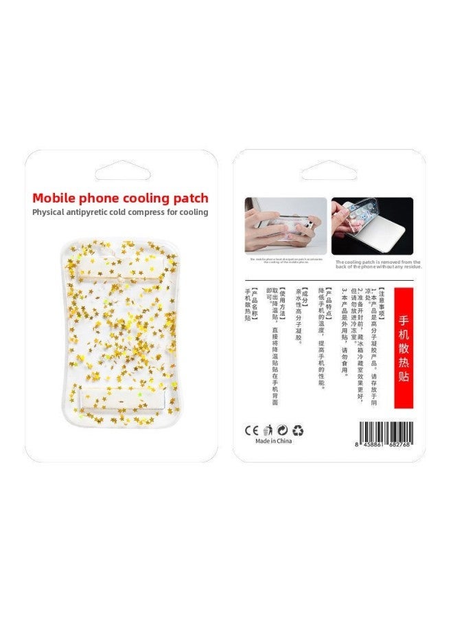 Mobile Phone Cooling Heat Dissipation Artifact Summer Essential Cold Game Live Sticker Sticker-Colour:Gold-pack Of Five - Image 1