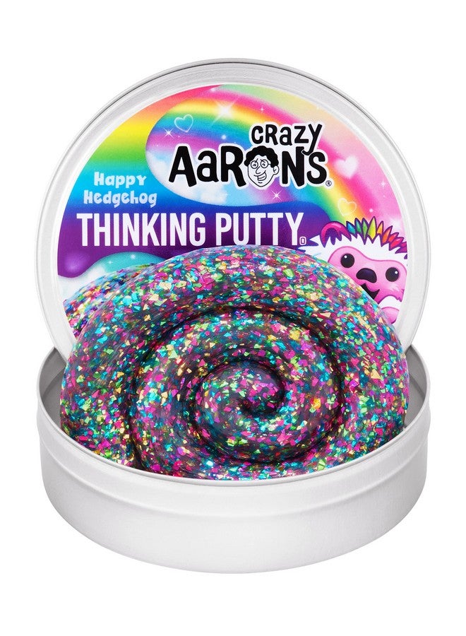 كريزي أرونز بوتي بيتس Happy Hedgehog Thinking Putty® 4 Tin Thinking المعجون غير السام للعب الحسي المعجون لا يجف أبدًا، لعبة إبداعية للأطفال والكبار - Image 1