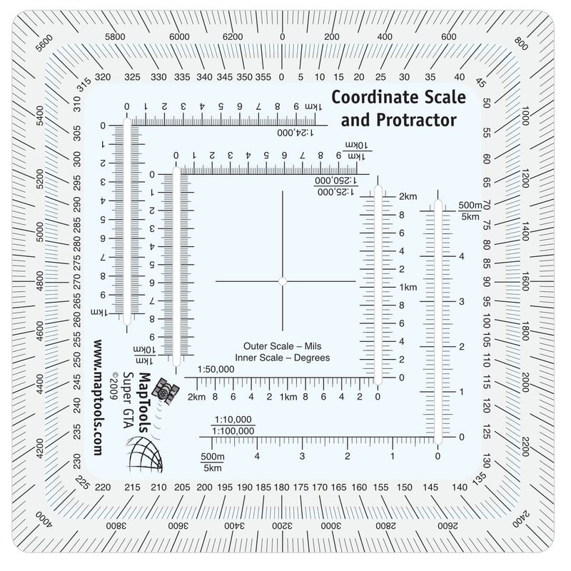 MapTools Improved Military Style MGRS/UTM Coordinate Grid Reader, and Protractor - Image 5