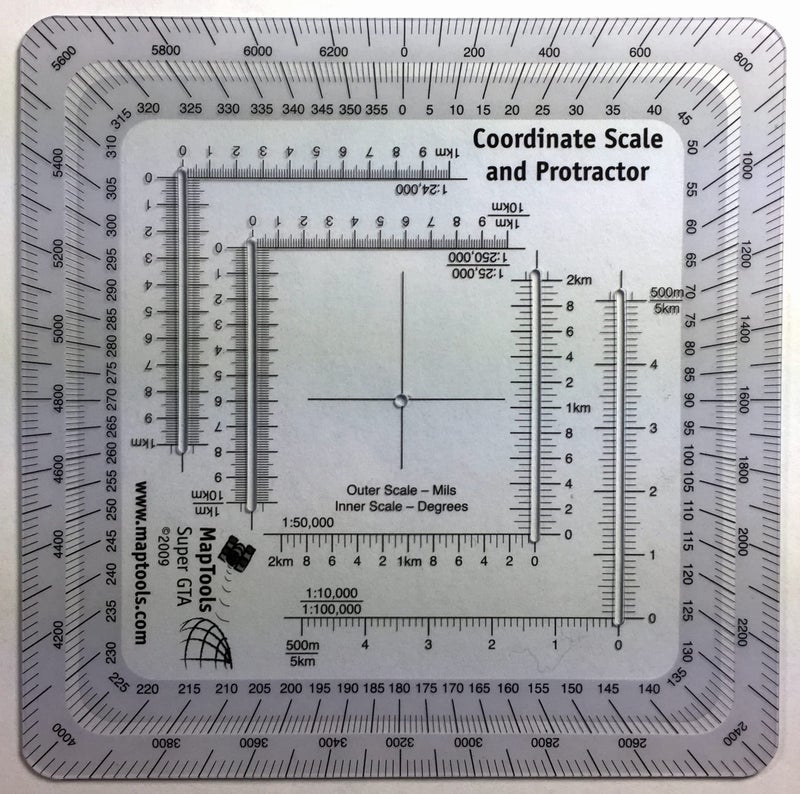 MapTools Improved Military Style MGRS/UTM Coordinate Grid Reader, and Protractor - Image 1