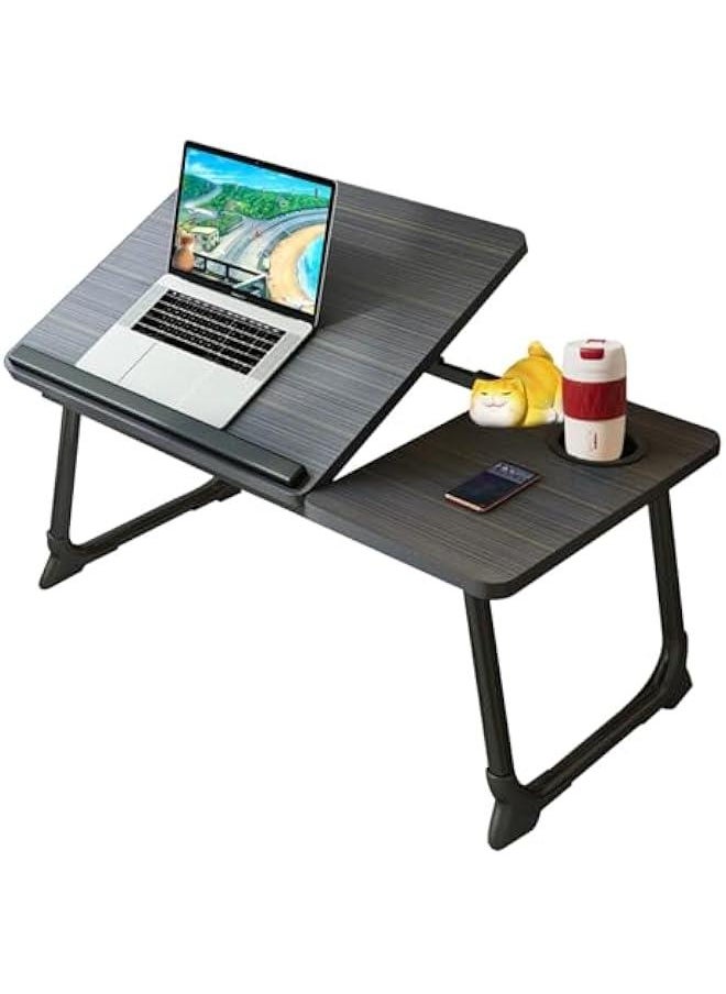 HOOKOR Laptop Bed Tray Table, Laptop Desk for Bed,Foldable Lap Desk Stand Notebook Desk with Cup Holder Adjustable Portable Laptop Table Bed Tray for Bed Notebook Lap Tablet  - Image 1