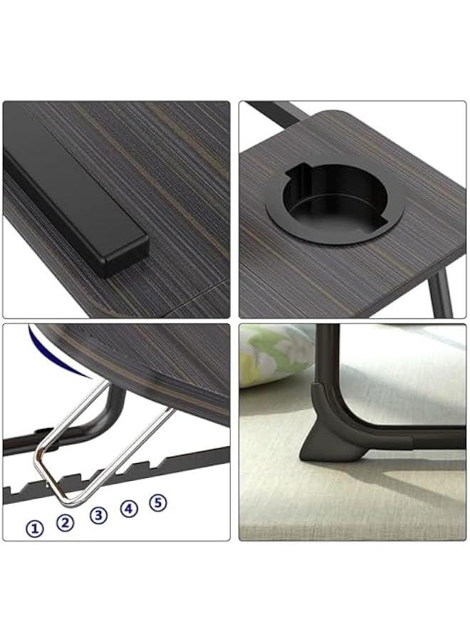 HOOKOR Laptop Bed Tray Table, Laptop Desk for Bed,Foldable Lap Desk Stand Notebook Desk with Cup Holder Adjustable Portable Laptop Table Bed Tray for Bed Notebook Lap Tablet  - Image 3