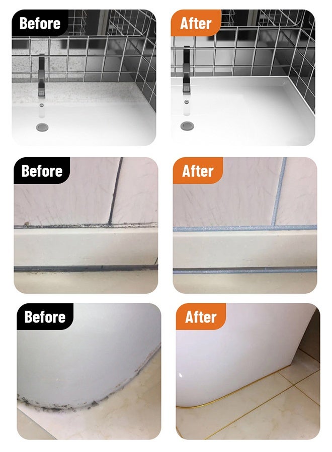 ASHILE 2 Pack Tile Grout Sealer Paint, Waterproof Cement Crack Filler, Mould Resistant Gap Repair Renewer for Bathroom Shower Kitchen Floor Wall Tile - Image 4