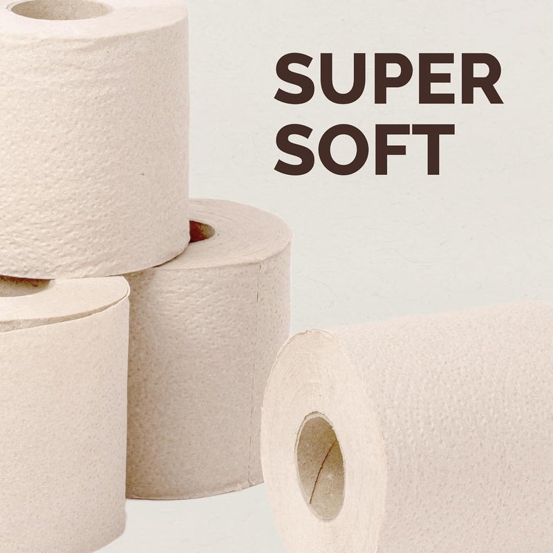 Origami Good Karma 3 Ply Eco-Friendly Unbleached Toilet Tissue Paper Roll - Pack of 4 (260 Pulls Per Roll, 1040 Sheets) - Image 4