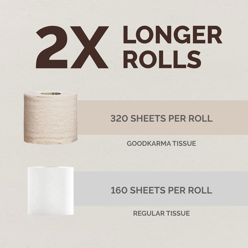 Origami Good Karma 3 Ply Eco-Friendly Unbleached Toilet Tissue Paper Roll - Pack of 4 (260 Pulls Per Roll, 1040 Sheets) - Image 5