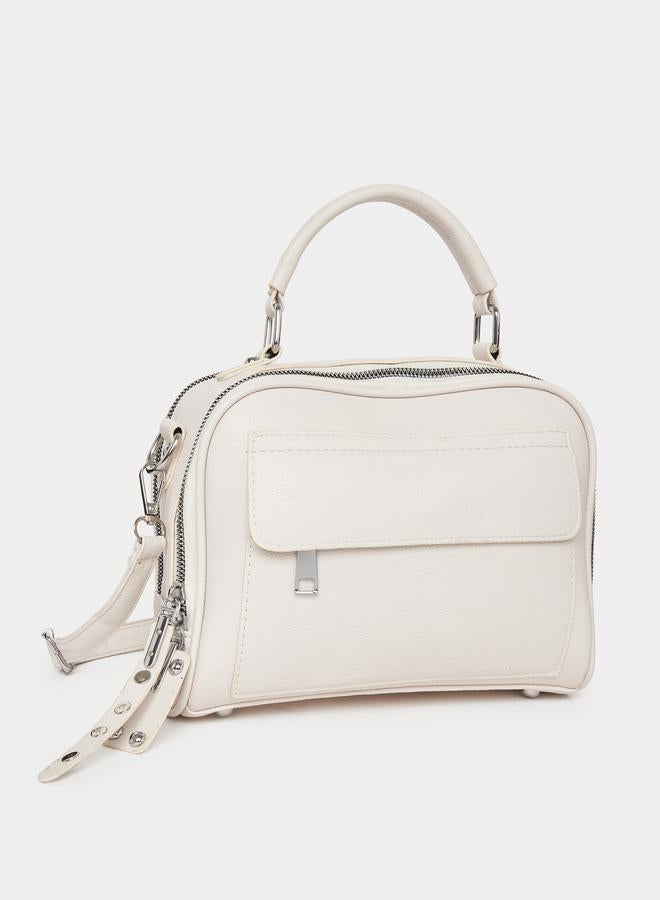 Styli Solid Handbag with Adjustable Strap - Image 2