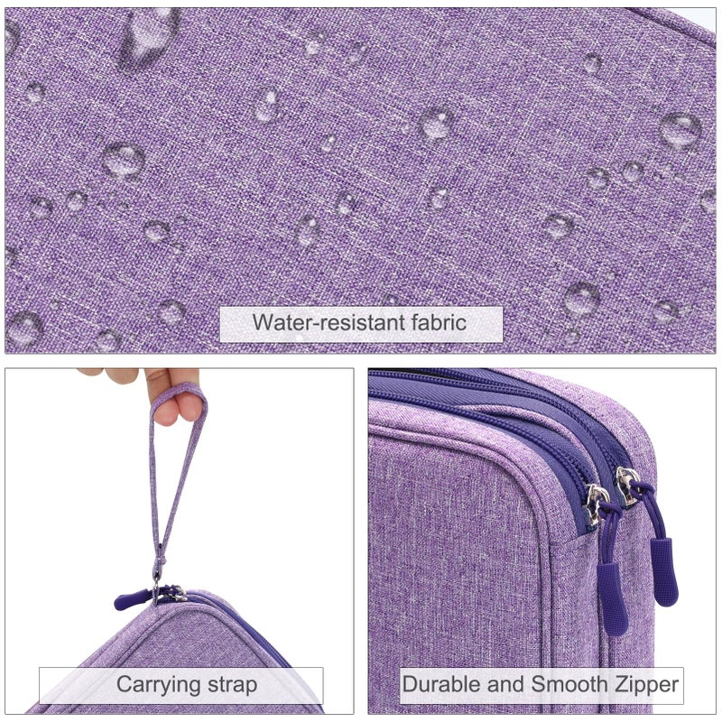 FYY Electronic Organizer, Large Travel Cable Organizer Bag Pouch Electronic Accessories Carry Case Portable Waterproof Double Layers All-in-One Storage Bag for Cable, Cord, Charger, Dark Purple - Image 4