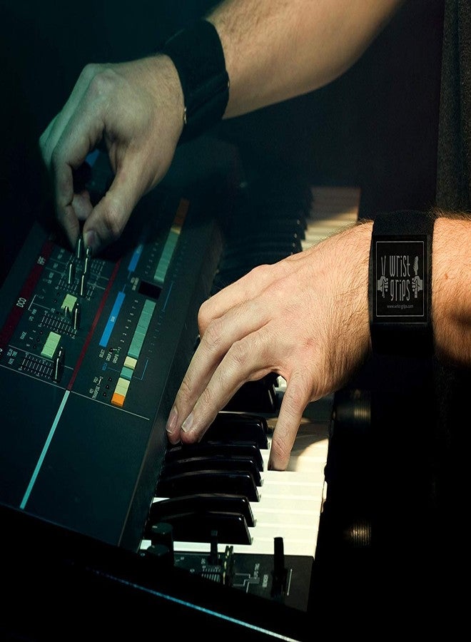 WristGrips أربطة ضغط للمعصم للموسيقيين | تخفيف آلام متلازمة النفق الرسغي والتهاب الأوتار والتهاب المفاصل - Image 3