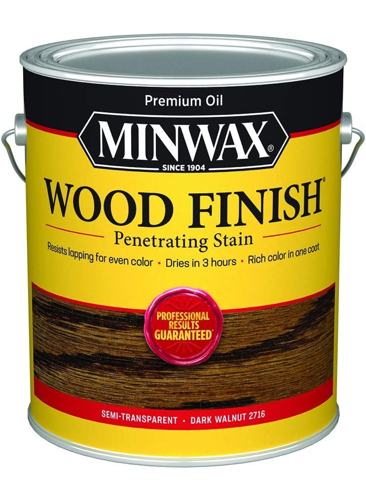 Minwax Minwax 158590 Finish Penetrating Interior Wood Stain 1 Gallon Pack of 1 250 VOC Dark Walnut 128 Fl Oz  - Image 1