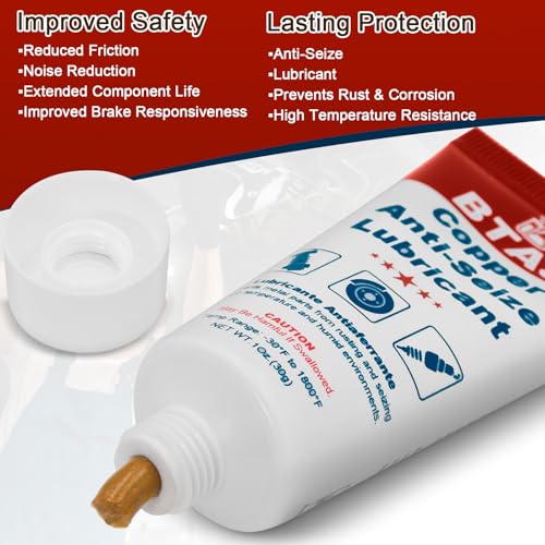 BTAS Copper Anti-Seize Lubricant 1 oz 2 Pcs,Resistant to High Temperatures, Rust and Corrosion, Resistant to Frictional Wear, for Automotive Brake Calipers Hubs, Spark Plug Threads, Bolts and Nuts - Image 2