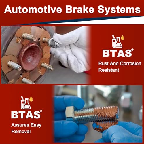 BTAS Copper Anti-Seize Lubricant 1 oz 2 Pcs,Resistant to High Temperatures, Rust and Corrosion, Resistant to Frictional Wear, for Automotive Brake Calipers Hubs, Spark Plug Threads, Bolts and Nuts - Image 4