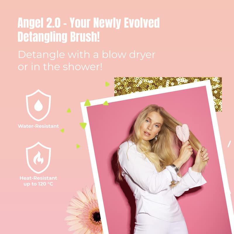 Tangle Angel Detangling Hair Brush - Anti Static Angel Wing Hair Brush with Soft & Flexible Bristle for Straight & Wavy Hair - Tangle Angel Hair Detangler Brushes for Blow Drying & Shower - Two Tone Lilac Ivory - Image 4